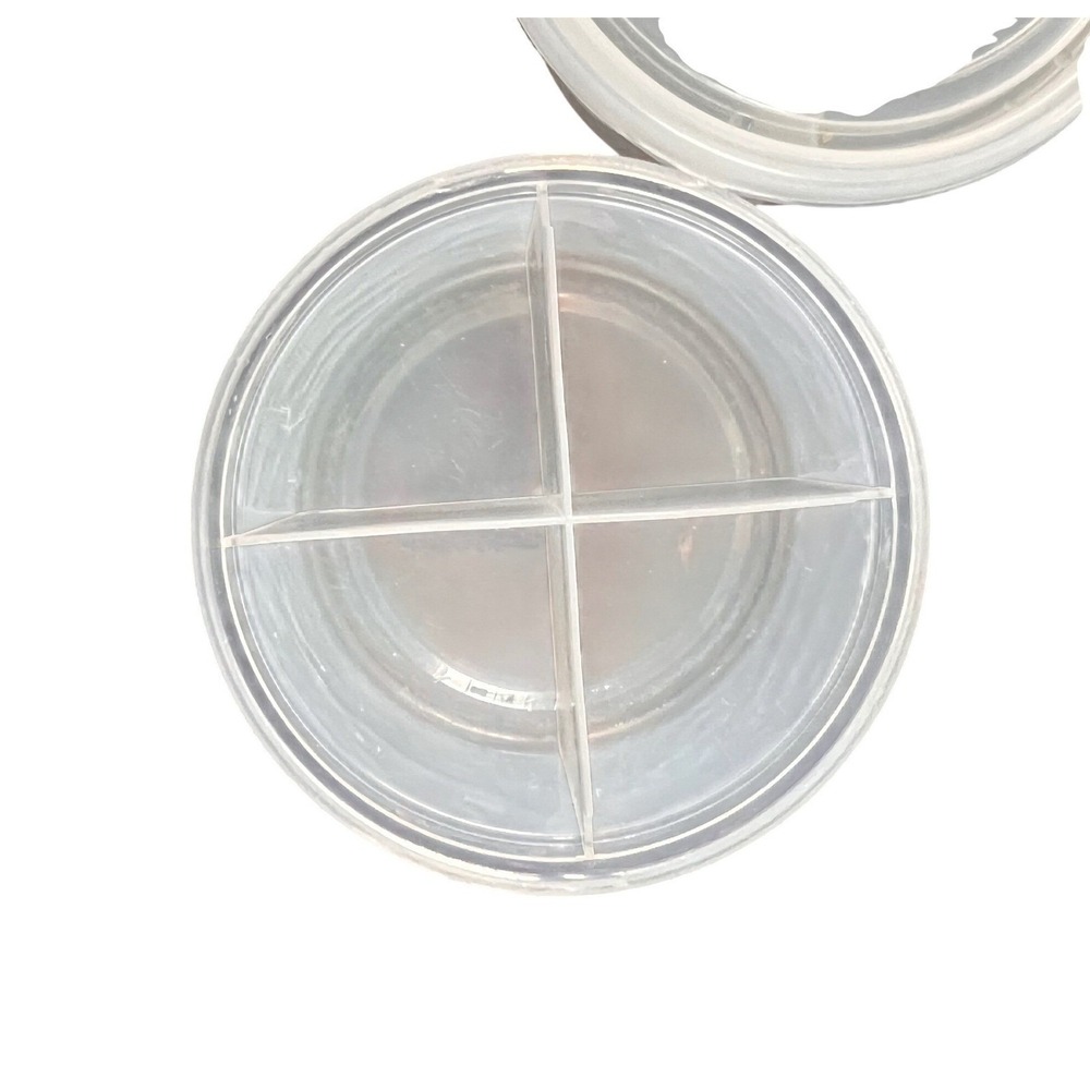 6 Clear Plastic Compartment Organizer Set Round, Crafts, Beads, Buttons, Travel‎ - Picture 5 of 7